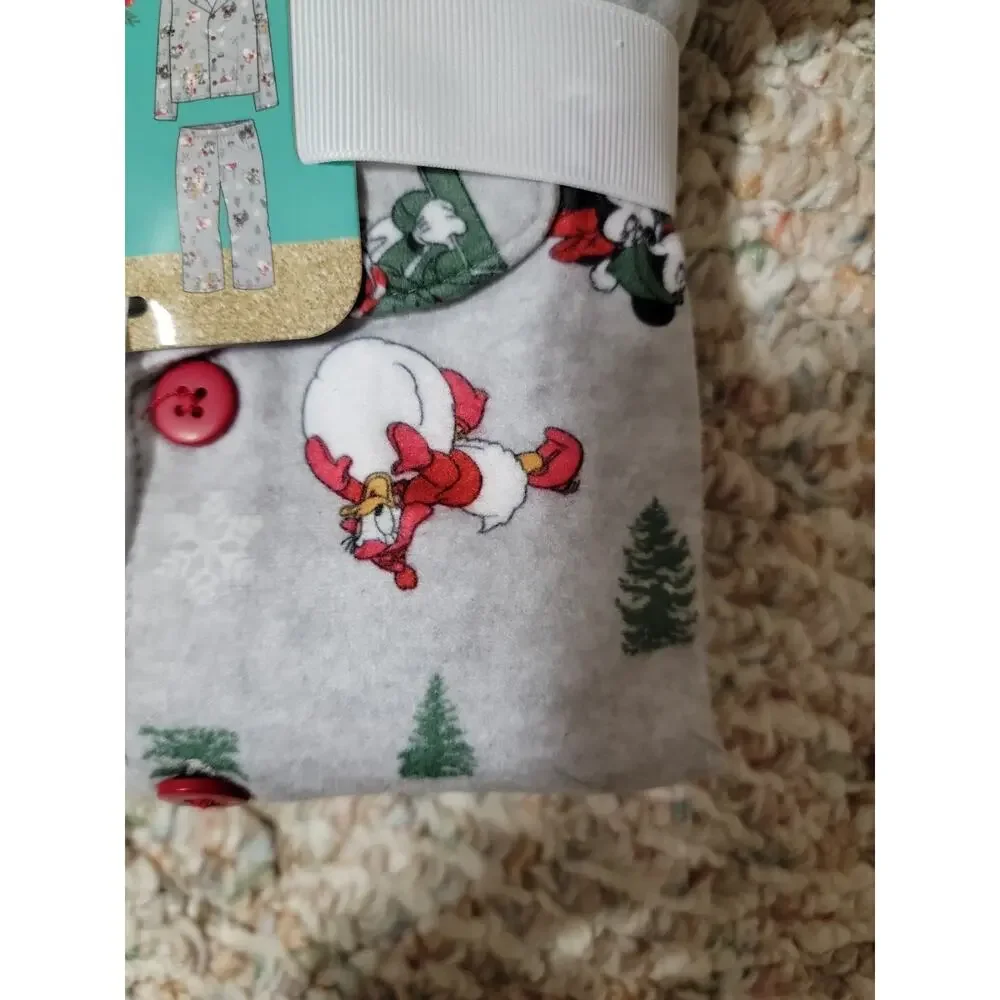 Disney Mickey Mouse Toddler Pajama Set Size 2T Grey Holiday PJs NWT
